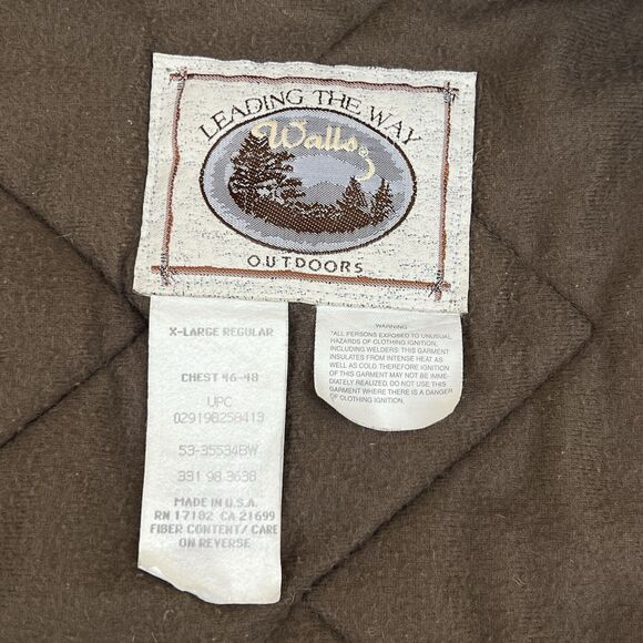 VTG Walls Outdoors Vest Mens XL Brown Duck Hooded Full-Zip Thermal Lined USA - Picture 10 of 14